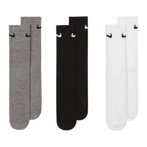 Nike Unisex Adult Lightweight Everyday Crew Socks (Pack of 3) / White/Gray/Black